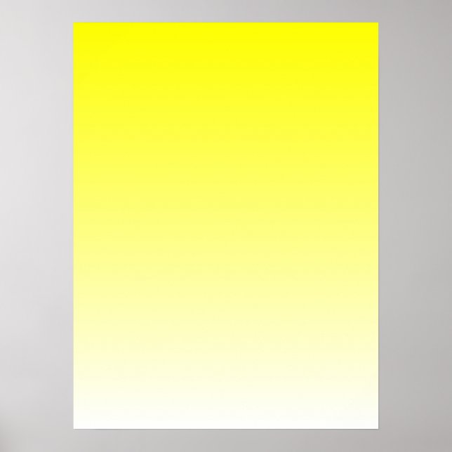 Póster Gradiente de Amarelo para Branco (Frente)