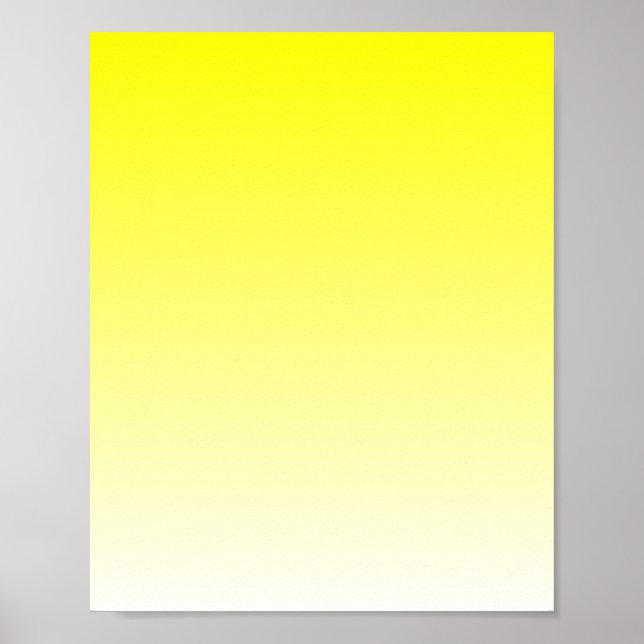 Póster Gradiente de Amarelo para Branco (Frente)