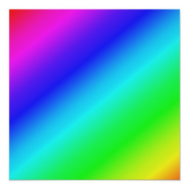 Póster Gradiente de Arco-Íris Diagonal Azul para Verde 20 (Frente)
