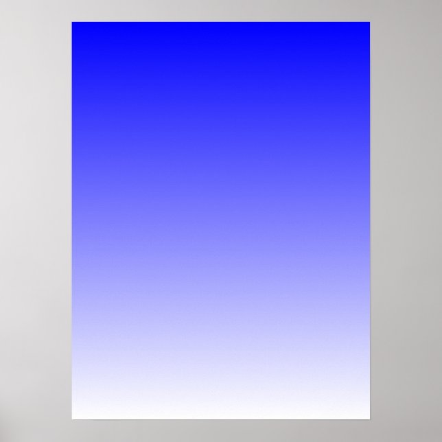 Póster Gradiente de Azul para Branco (Frente)