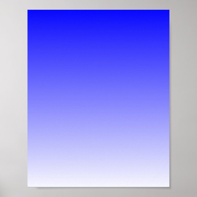 Póster Gradiente de Azul para Branco (Frente)
