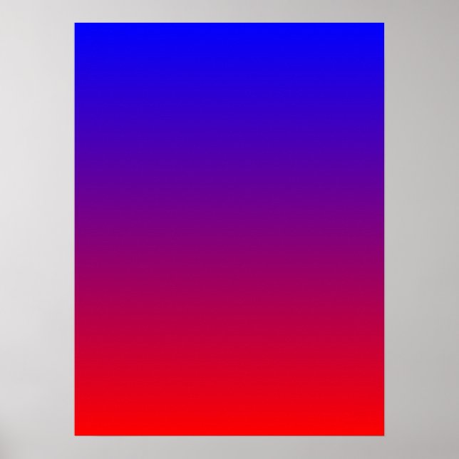 Póster Gradiente de Azul para Vermelho (Frente)