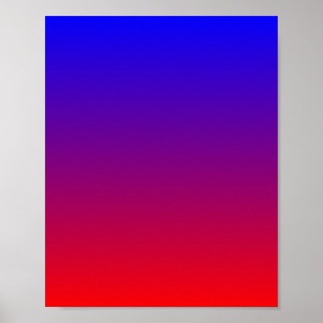 Póster Gradiente de Azul para Vermelho (Frente)