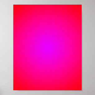 Poster Gradiente Radial Magenta Vermelho 8x10