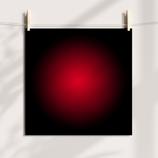 Poster Gradiente Radial Preto e Vermelho (Black and Red Radial Gradient Poster)
