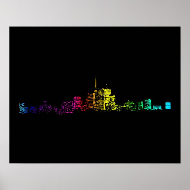 Póster Gradiente Toronto Skyline (Frente)