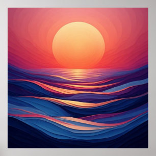Poster Gradientes de Horizonte de Pôr do Sol Abstrato 🌅
