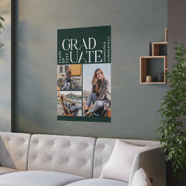 Poster Graduação 2025 Fotos Formando Verde e Branco