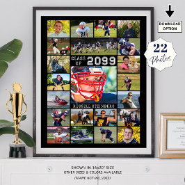 Poster Graduação 22 Cores Personalizadas de Ano de Classe