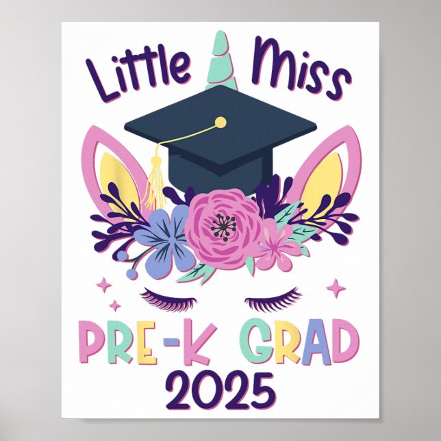 Poster Graduação 2 da Pequena Miss Pré-k Formando Pré-Esc (Frente)