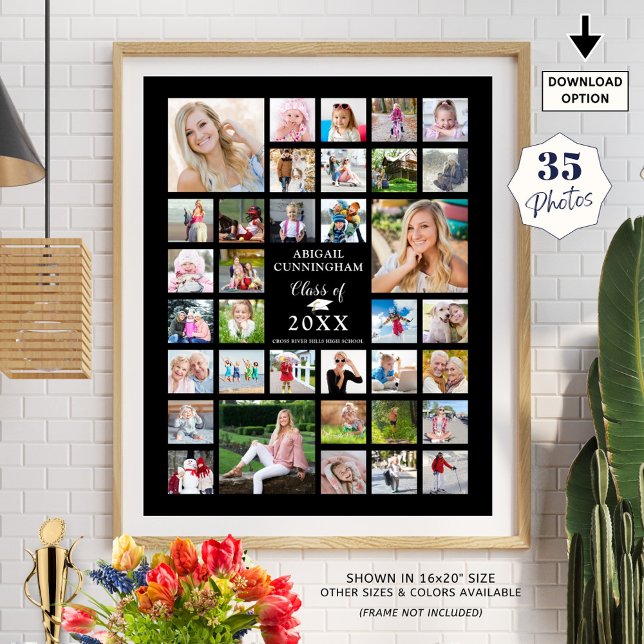 Poster Graduação 35 Colagem de Fotos - Ano Preto (Criador carregado)