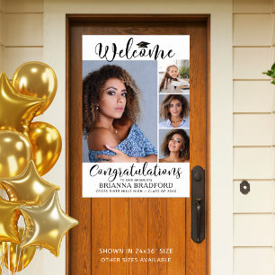 Poster Graduação Bem-Vindo 4 Foto Script Black White