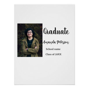 Póster Graduação clássica adicione nome de foto classe an