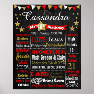 Póster Graduação com sinal de quadro de 18 anos