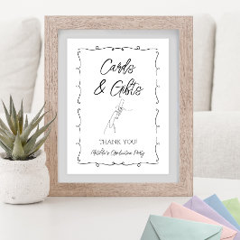 Póster Graduação Cor-de-rosa e vermelho desenhados à mão