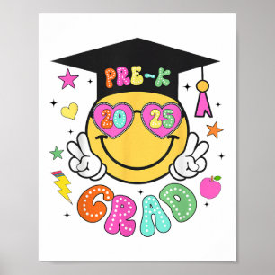 Poster Graduação da face do Groovy Smile do Formando Pré-