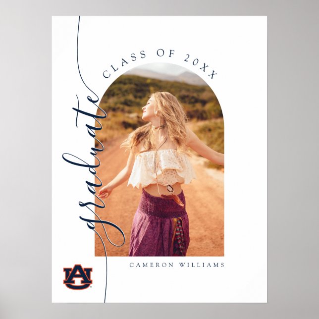 Poster Graduação da Universidade Auburn | Auburn Tigers (Frente)