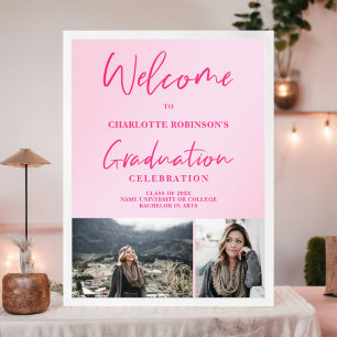 Poster Graduação de boas-vindas do roteiro de fotos a ros