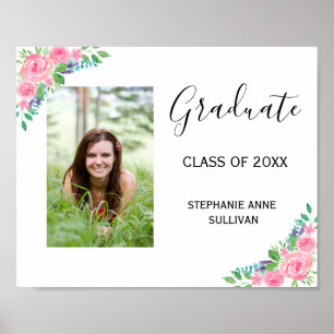 Poster Graduação de Foto Personalizada Girly