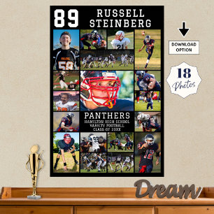 Poster Graduação de Mais velho desportivos 18 Colagem de