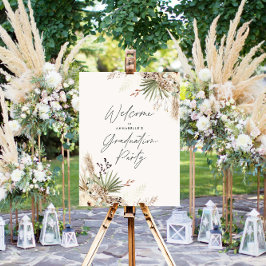 Poster Graduação de orçamento pampas botânica moderna ele