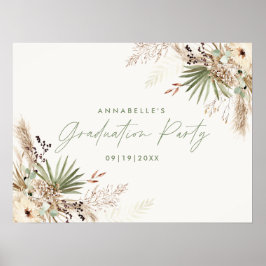 Poster Graduação de orçamento pampas botânica moderna ele