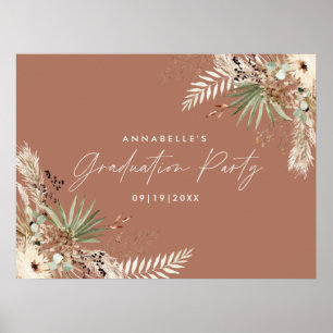 Poster Graduação de orçamento pampas botânica terracotta 