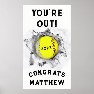 Poster Graduação do Jogador de Softball