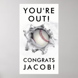 Poster graduação do mais velho de beisebol