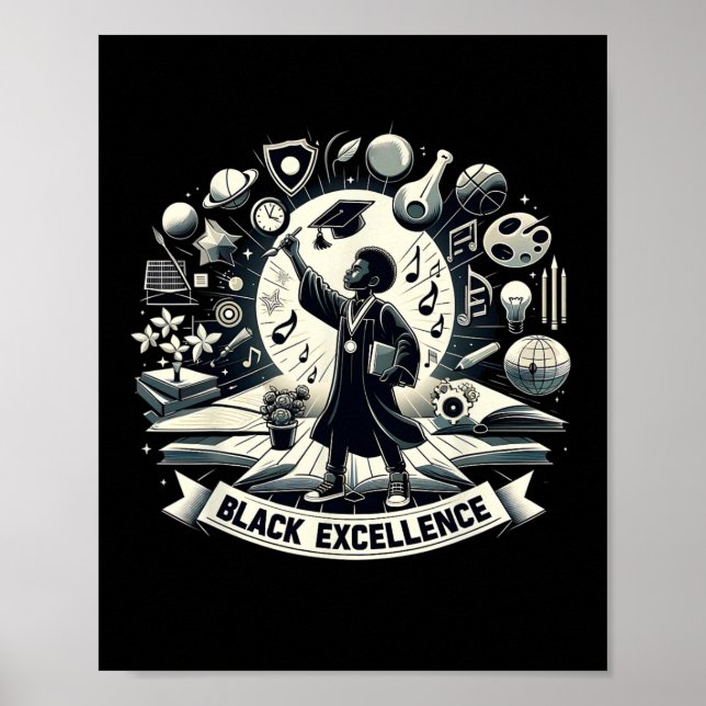 Poster Graduação Excelência Negra Mês da História Negra E (Frente)