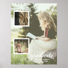 Poster Graduação Moderna com 3 Fotos