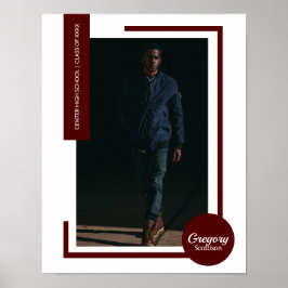 Poster Graduação moderna da Foto Maroon