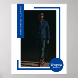 Poster Graduação Moderna de Foto Azul