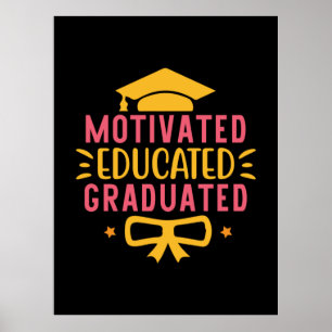 Poster Graduação Motivado Educado Graduado