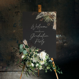 Poster Graduação orçamentária pampas negro elegante moder