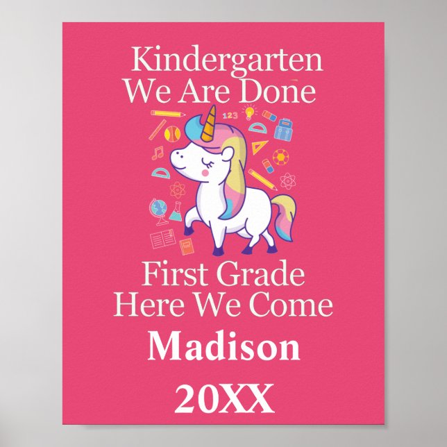 Poster Graduação para Unicórnio do Primeiro Grau (Frente)