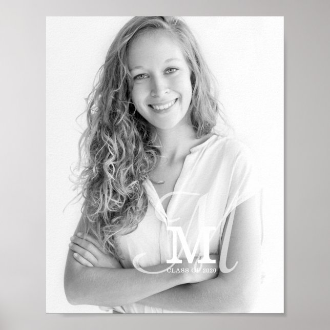 Poster Graduação Personalizada de Foto de Ano da Classe M (Frente)