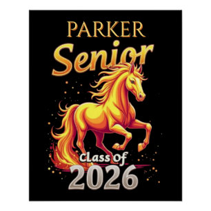 Póster Graduação Personalizada de Senior 2026 Cavalo de F