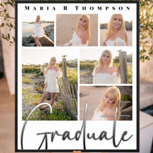 Poster Graduate Multi Photo Collage Modern Script