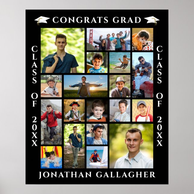 Poster Graduation 19 Photo Collage Congrats Grad (Frente)