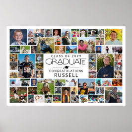 Poster Graduation 64 Photo Memory Party Sign