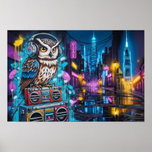 Poster Graffiti Coruja Groove