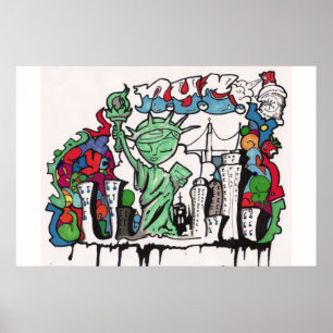Poster graffiti statue of liberty