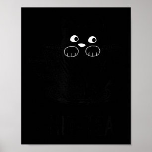 Poster Gráfica Gata Preta Engraçada Kit-Tea