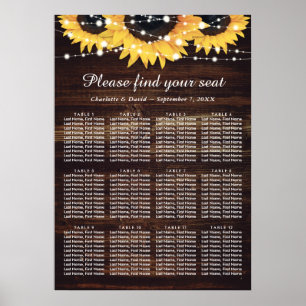 Poster Gráfico 12 Sentos de Casamento de Madeira e Lace