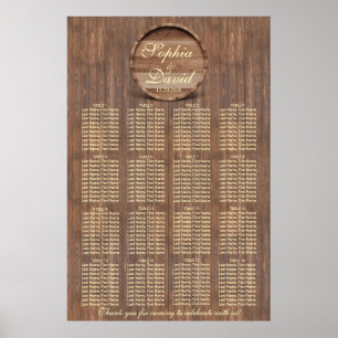 Póster Gráfico 16 mesas de Casamento de Barrel