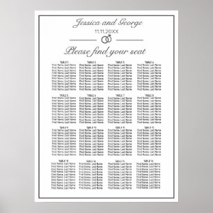 Poster Gráfico 16 Mínimo Moderno de Bancos Brancos 16 Mes