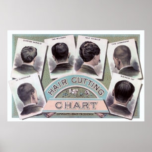 POSTER GRÁFICO 1884 DO ESTILO DO CABELO COMPRE DE BARBER,