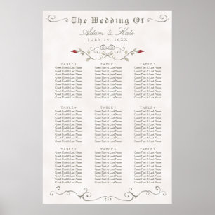 Poster GRÁFICO 61 - 90 Casamento de Rosas vermelhas Ele