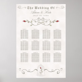 Poster GRÁFICO 81-120 | Casamento de Rosas vermelhas Eleg